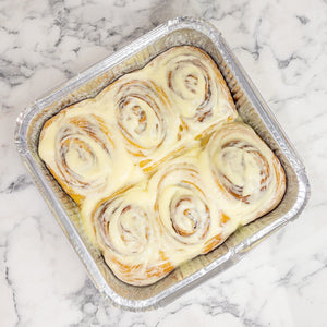 Pack of 6 iced cinnamon rolls for uk postal delivery
